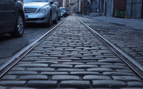 Old Streetcar Tracks in DUNBO